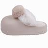 Winter Bow Warm Slippers Women Outdoor Bedroom Soft Thick Non-slip Design Shoes Cute Pearl Decoration Casual Floor Slides