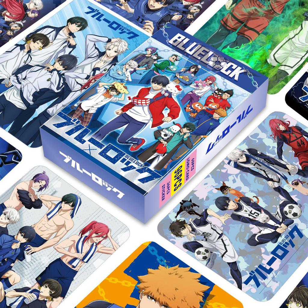 96 Blue Lock Anime Postcards: Double-Sided LOMO Cards, Stickers, Photos