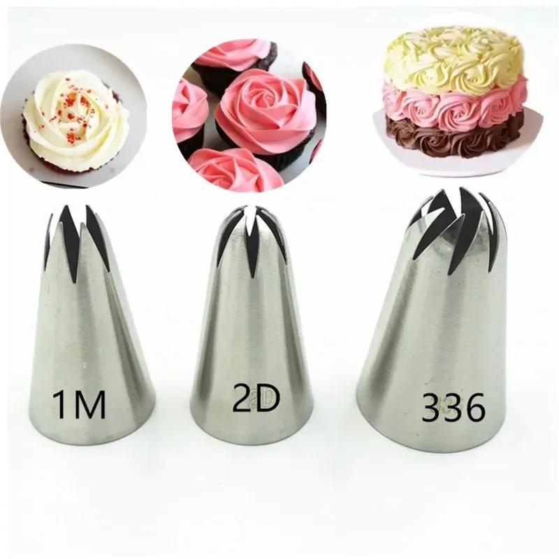 Cake Decorating Tools, Flower Icing Piping Nozzle, Cream Cupcake Tips, Baking Accessories, 3pcs/set Rose Pastry Nozzles