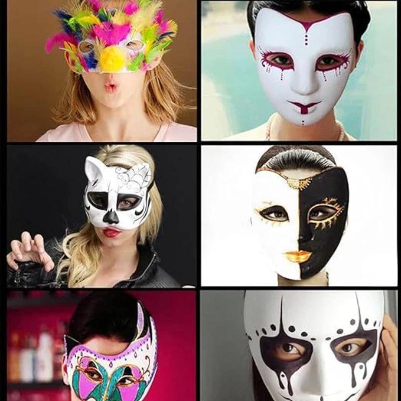 Different DIY Unpainted White Masquerade Masks Bulk for Carnival,Opera, Masquerade,Role-Playing,Dance Party | Paper Material