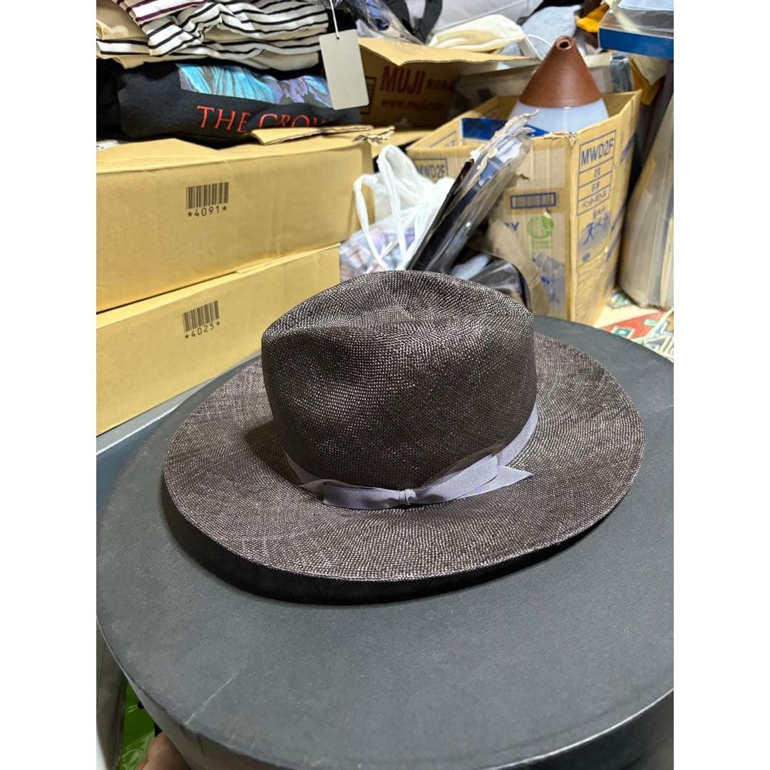 Used New and unused CA4LA straw top hat gray purple