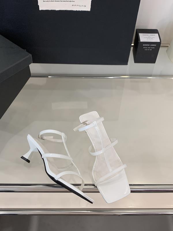 Fashion Cross Female Sandal Med Comfort Shoes for Women Mid-Calf Strap 2025 Summer High Heels Square Toe Girls Medium Buckle High-heeled