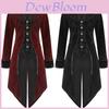 Vintage Men Tailcoat Jacket In Elegant Black For Gothic Steampunk Costume Parties