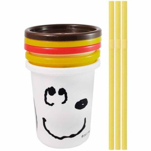 Skater 3 Tumblers with Straws 320ml Snoopy Face Peanuts Made In Japan SIH3ST