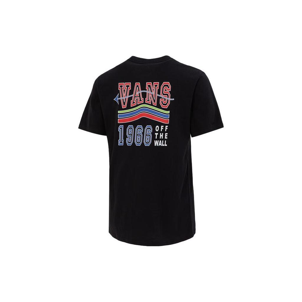 Vans Rainbow Logo Crew Neck Short Sleeve T-Shirt Women Tops Black VN0A54LLBLK
