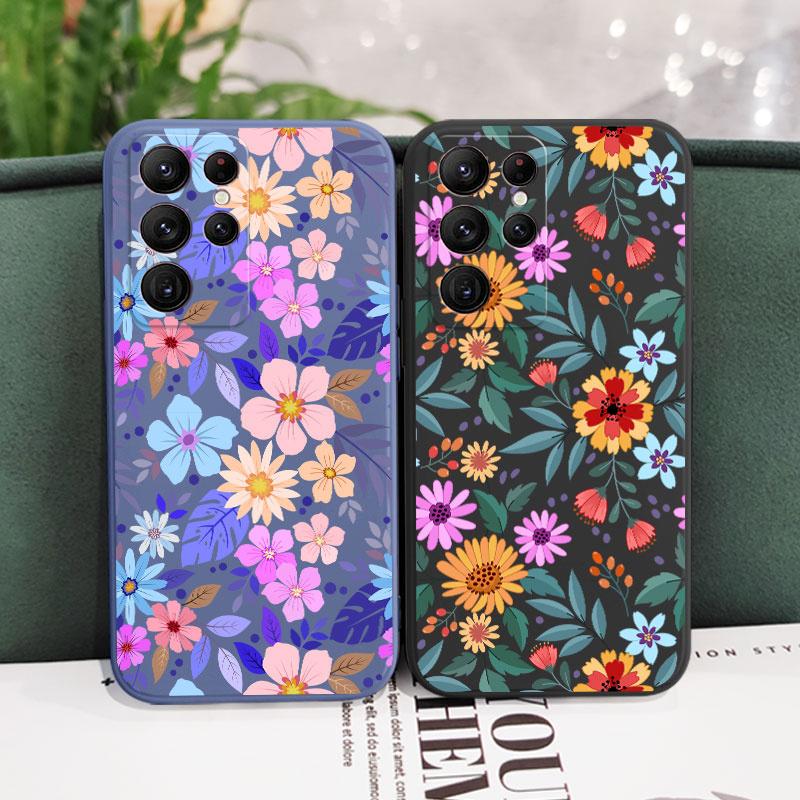 Showy Flowers Phone Case For Samsung Galaxy S25 S24 S23 S22 S21 S20 Ultra Plus FE Note 20 ultra 10 9 Plus Cover