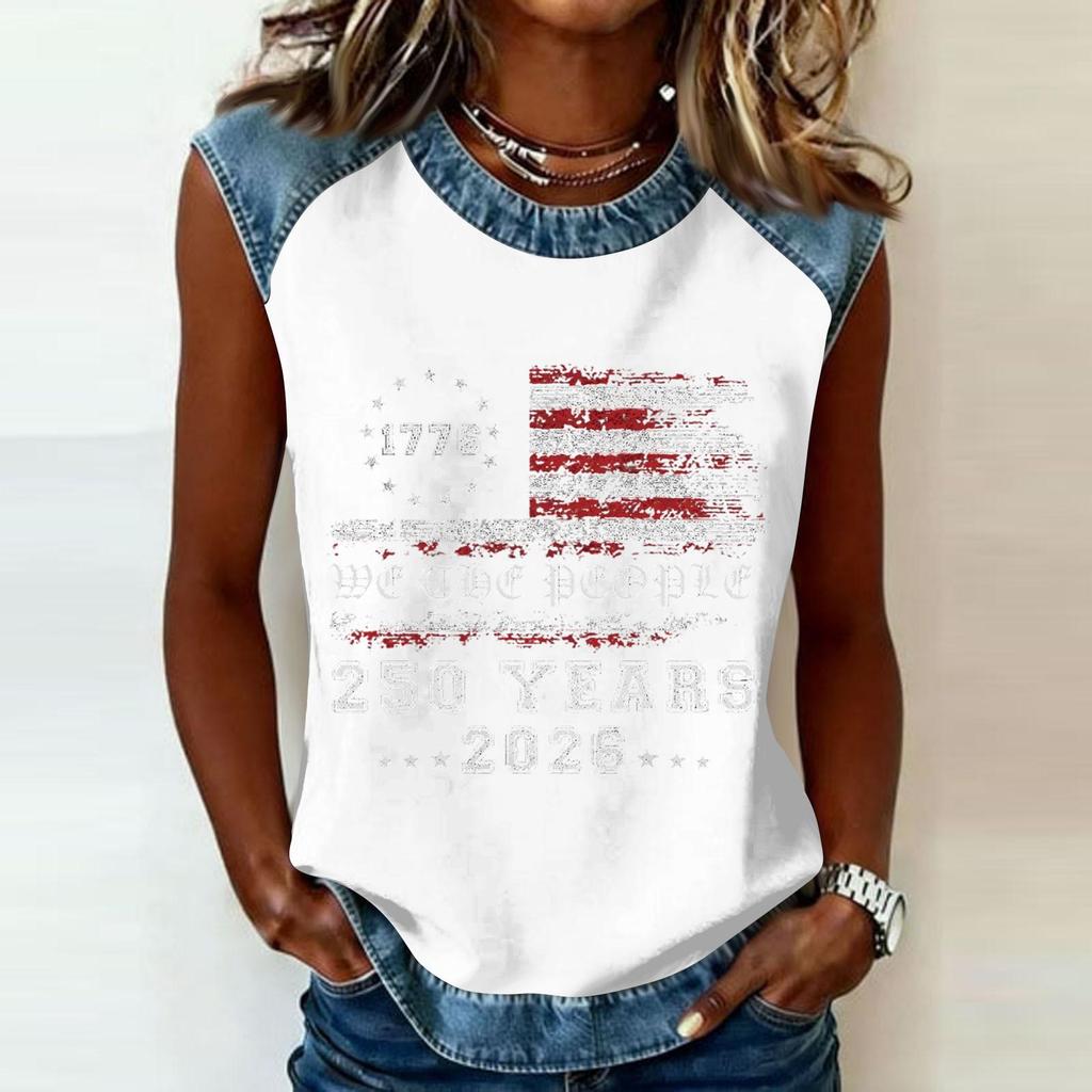 Women's Casual Round Neck Pullover Printed T-Shirt Top