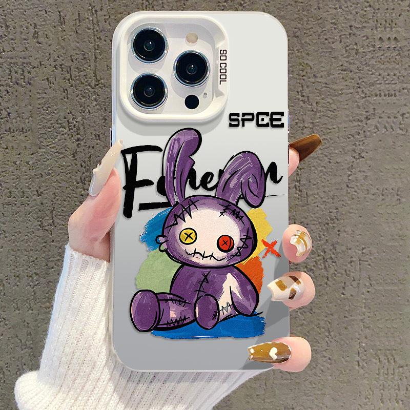 Silver Cartoon Rabbit iPhone Case for 13/14Pro/15Pro Max/16Pro/17. iPhone 17 Air