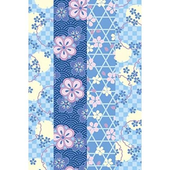 Goshuincho Kyoto Flower Pattern (Blue)