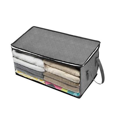 Vlies-Aufbewahrungstasche Faltbare Decken-Kleider-Aufbewahrungstasche Große Kapazität Fenster mit Durchsicht Kleiderschrank Kleiderorganizer Sortierbox Behälter