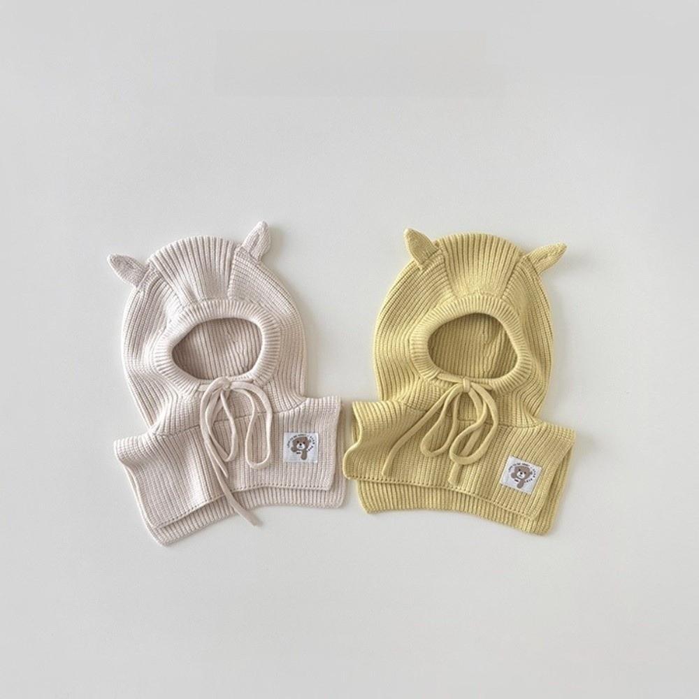 Cute Ear Children's Scarf Integrated Hat Ear Protection Knit Beanie Cap New Children's Hat Winter