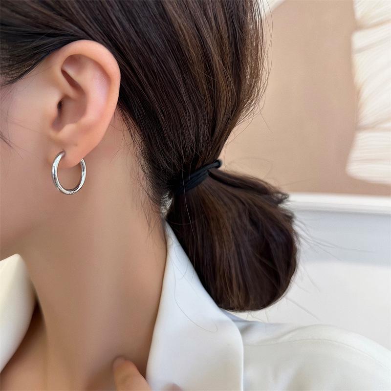 Elegant 18K Gold-Plated Titanium Steel Hoop Earrings