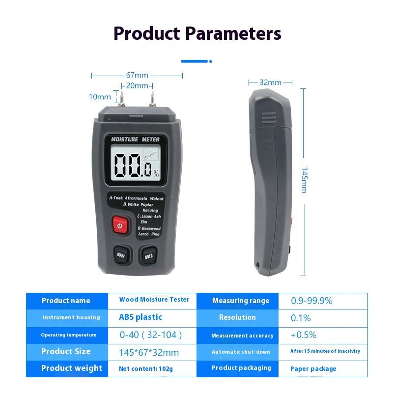 Moisture Meter, Moisture Tester, Moisture Content Tester, Wooden Floor Carton Moisture Measurement Moisture Tester