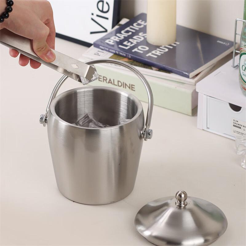 Stainless Steel Double-Layer Insulated Ice Bucket