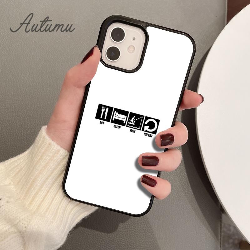Fish Repeat Personalised Name Carp Phone Case for iPhone 17 Air 15 16 16e 11 12 13 14 Pro Max Plus Cover coque Fundas