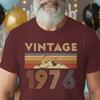 1976 Vintage 50. Geburtstag T-Shirt Geschenk für Ihn Klassisches Retro T-Shirt Herren Geburtstagsparty Geschenk T-Shirts Grafikdruck Kleidung