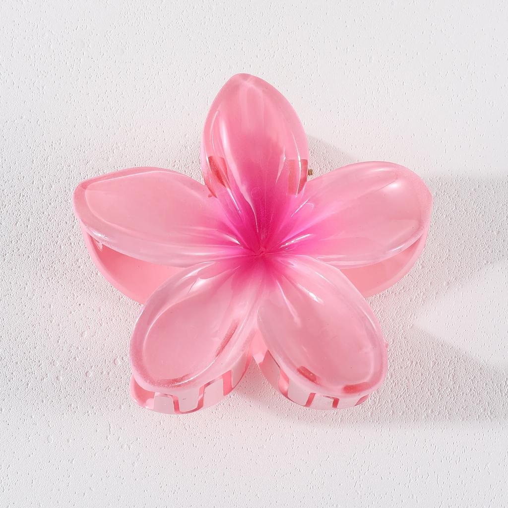 1/2Pcs Gradient Colored Flower Acrylic Hair Claws Clip Women Girls Sweet Hairpins Beach Hawaiian Style Hair Accessories