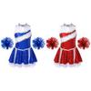 Ärmelloses Glitzer-Pailletten-Cheerleading-Tanzkleid für Mädchen mit 2 Stück Handblumen