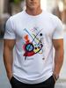 Vasily Kaede Weltmuster T-Shirt - Abstrakter Geometrie Kunstdruck für Damen und Herren, Kurzarm Rundhals Freizeit-T-Shirt