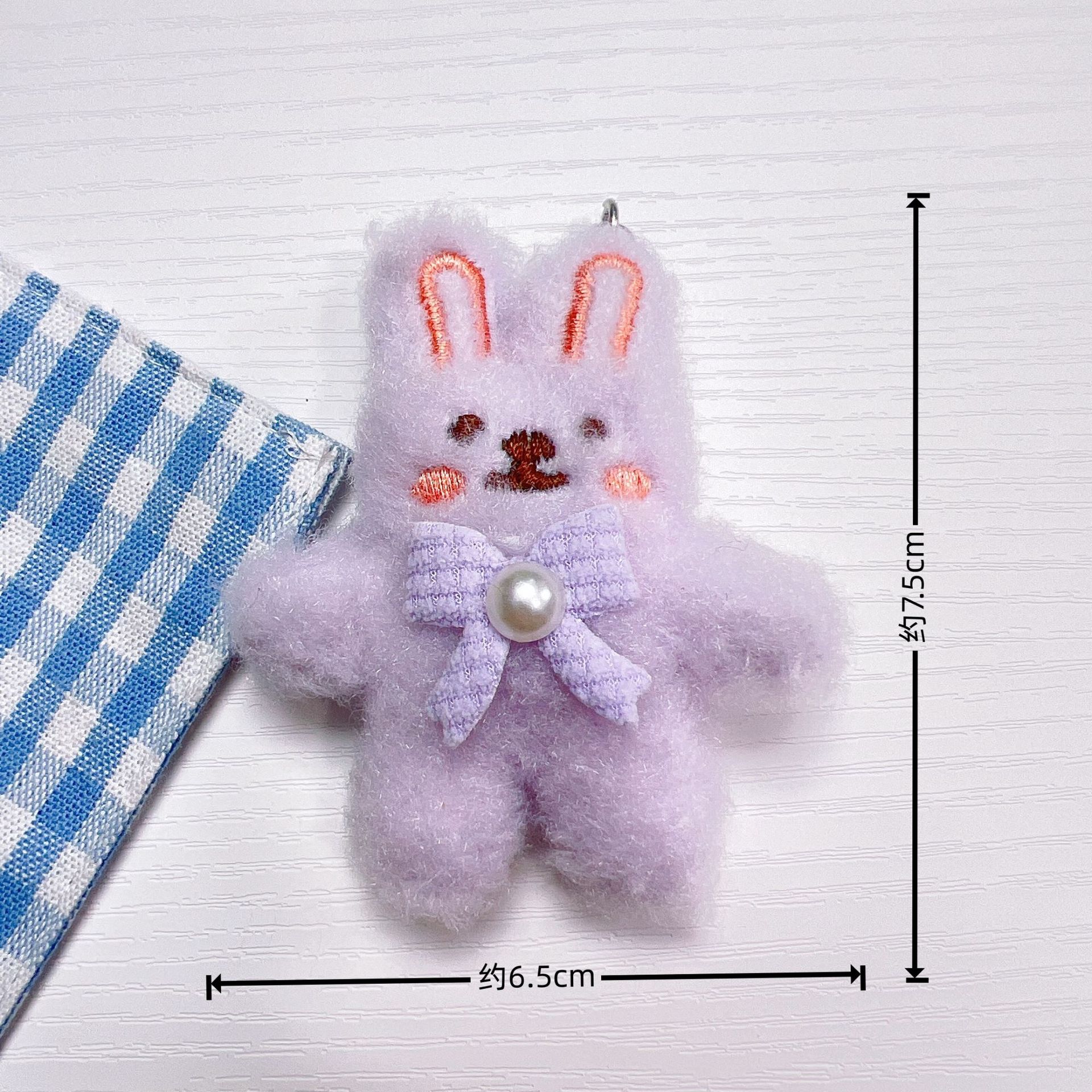 

Bowknot 3D Rabbit Plush Keychain, Cute Fluffy Bunny Keyring for Girls, Soft Stuffed Car Key Ring, Backpack Bag Pendant Gift фиолетовый