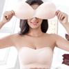 Plus Size Strapless Push-Up Anti-Slip Bra - Large Cup, Thin Style, Invisible Adhesive, Women's Bandeau.