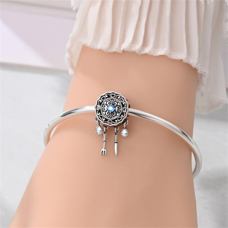 Copper Candlelight Dinner Pendant Charms Jewellery Fit Original Bracelet Necklace For Women Diy Gift