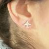 Stylish Unique Women Airplane Ear Studs Girls Silver Plated Aircraft Earrings Gifts