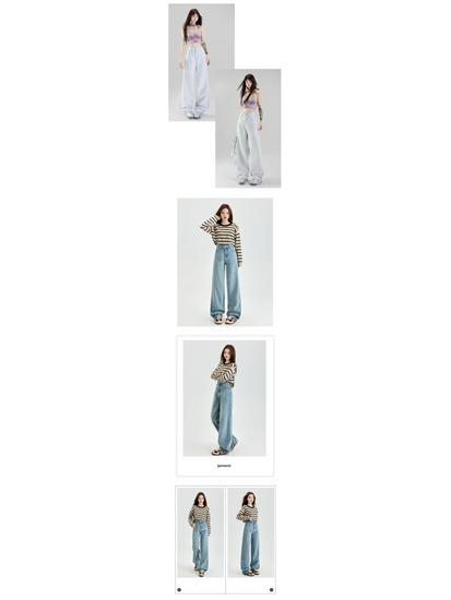 Retro Wide-Leg Women's Jeans - Spring Casual High-Waist Loose Fit Floor-Length Pants