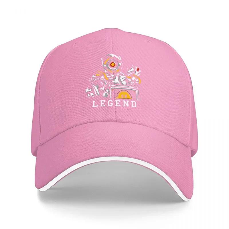 LEGEND Astronaut Robot Design Black Baseball Cap with White Trim and Bold Graphic Print for Casual Streetwear Style