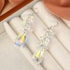 Fashion Long Tassel Ab Color Crystal Dangling Earrings For Women Temperament Elegant Engagement Party Jewelry Gifts