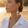 Ocean Resort Style Conch Starfish Pendant Earrings for Women Bohemia Shell Pearl Long Tassel Earrings Holiday Party Jewelry Gift