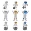 Plastic Astronaut Space-Themed Cake Decoration Set (3 Pieces) for Kids' Birthdays