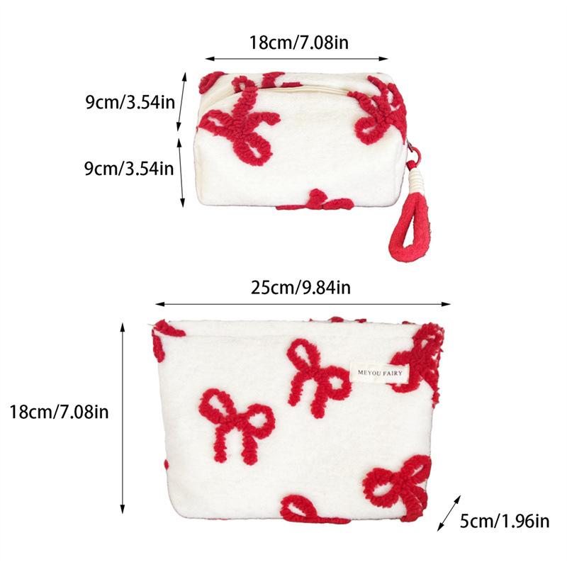 Cute Sweet Plush Makeup Bag Large Capacity Soft Storage Bag Large Clutch Portable Travel Cosmetic Toiletry Bags For Girls Gift