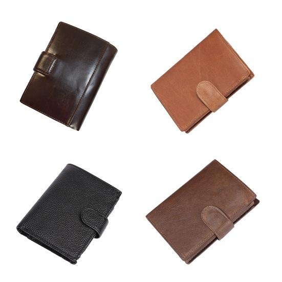 Men Faux Leather Wallet RFID Blocking Bi-fold Short Wallet Minimalist Slim Vintage Front Pocket Anti-Theft Credit Card Holder
