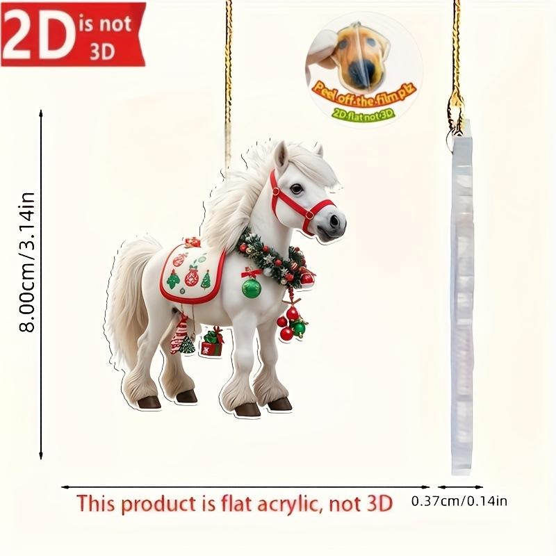 

1/3Pcs Elegant Christmas Horse 2D Acrylic Decorations Hanging On Christmas Trees As Christmas Home Decorations Xmas Party Gifts