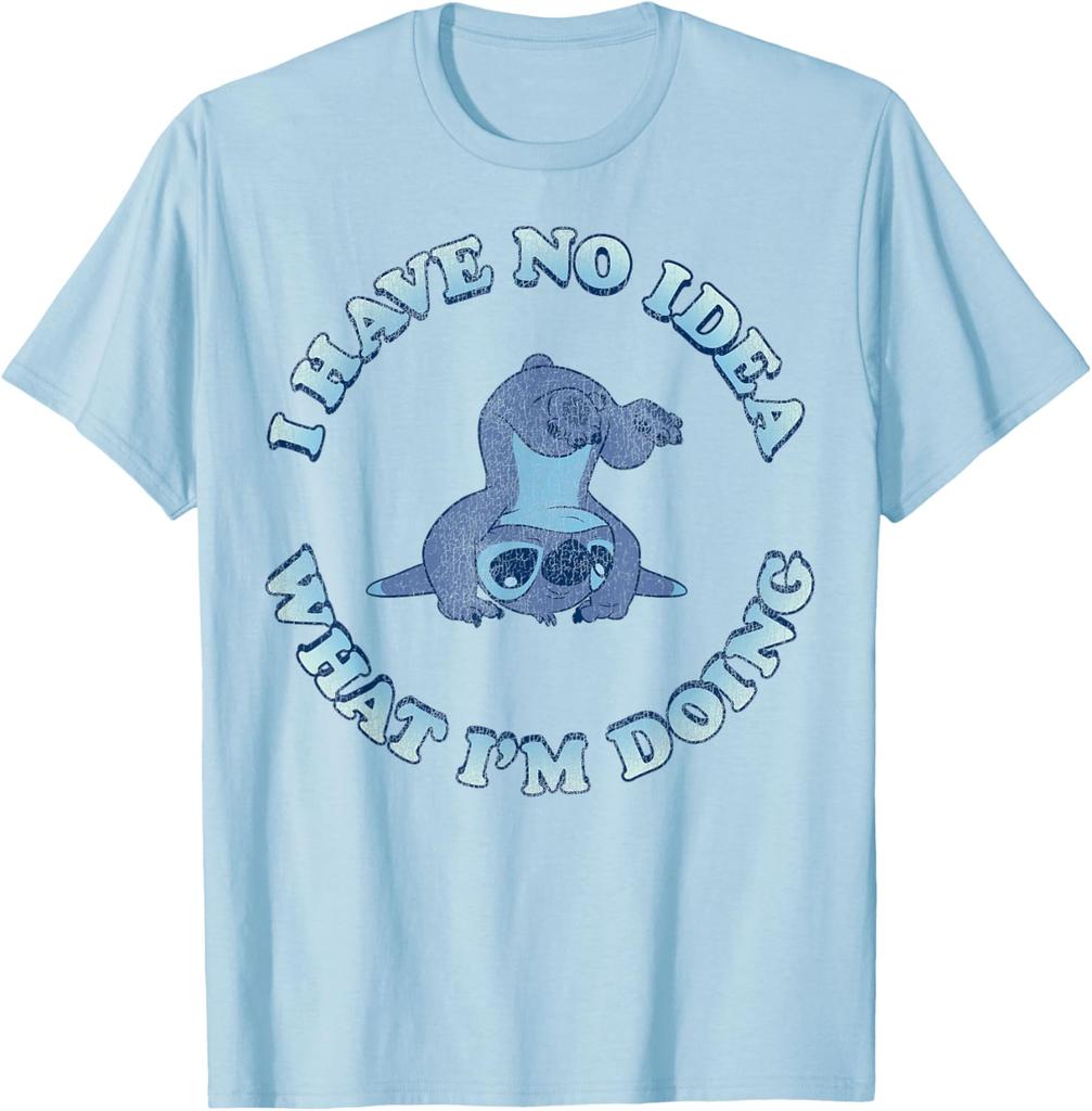 Hot Fashion Casual Disney Lilo & Stitch I Have No Idea What I'm Doing T-Shirt S-4XL Summer