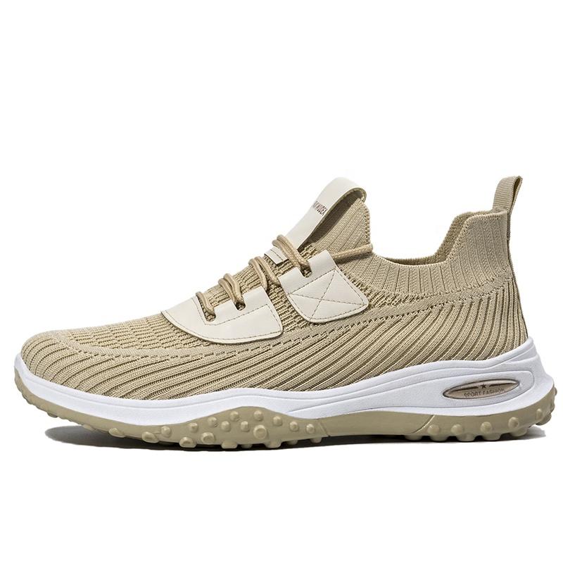 Men's Walking Shoes Elastic Knitted Upper Lightweight, Sole Cloud Comfort Pad Non-Slip Sneakers MOQ
