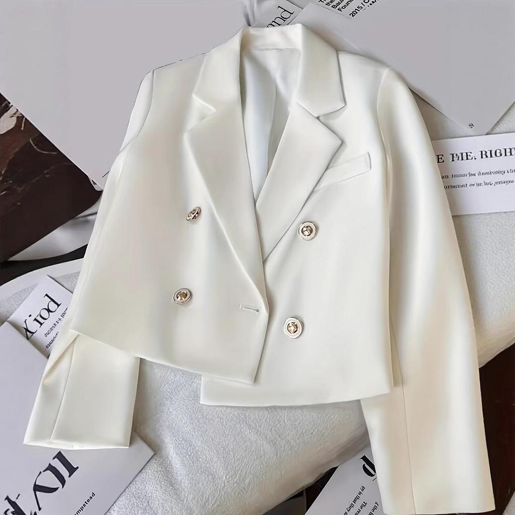 Women's Korean Style Casual Autumn/Spring Suit Jacket – Slimming, Loose Fit, Straight Cut