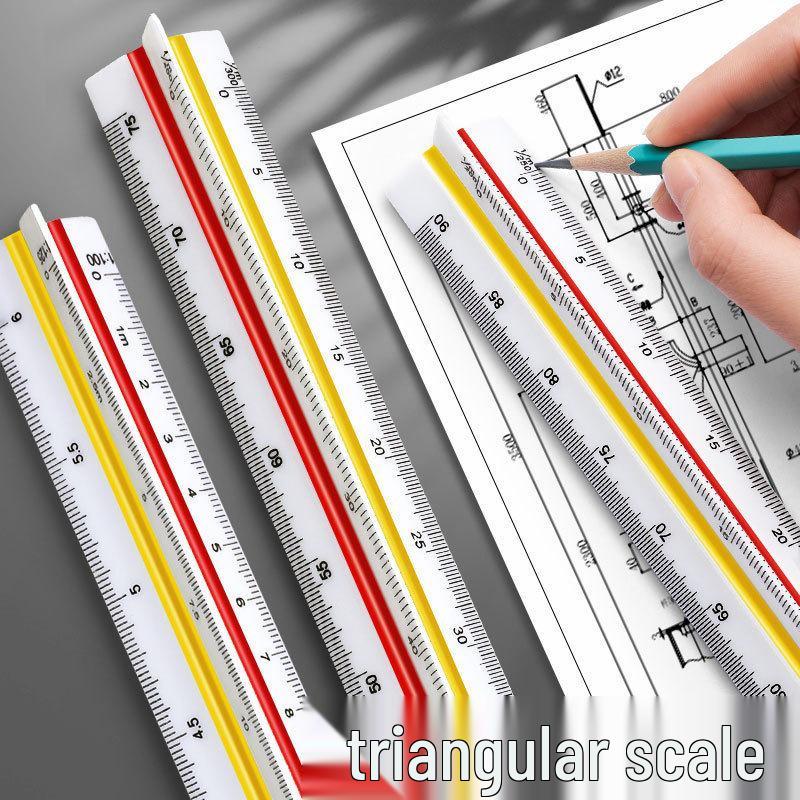 Large Triangular Drawing Scale Ruler for Interior Design and Architecture