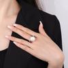 Jewelry Copper Platinum Plated Simulation Color Treasure Inlaid Austrian Fritillary Pearl Temperament Women'S Ring 14Mm