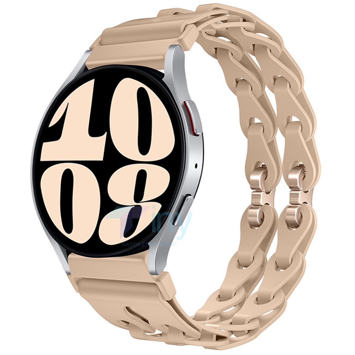 

22 мм 20 мм ремешок-цепочка для Samsung Galaxy Watch 7 6 5 4 44 мм 40 мм 6Classic 43 мм 47 мм силиконовый ремешок для браслета Amazfit GTR 4/GTS 20mm