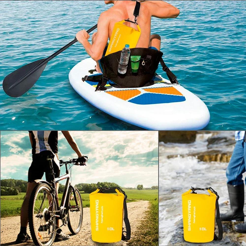 Waterproof Dry Bag 10L/20L/30L Outdoor Diving Foldable Storage Beach Swimming Bag Rafting River Ocean Backpack Motorcycle Bag
