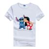 Casual Disney Cartoon Woman T-shirts Lilo Stitch Gothic Blouses Y2K Streetwear Tops Stich Grunge Men Clothing Summer Hippie Tees