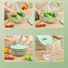 Space Saving High Capacity Double Basket Salad Spinner Food Safe Stainless Steels Hand Operated Dryer