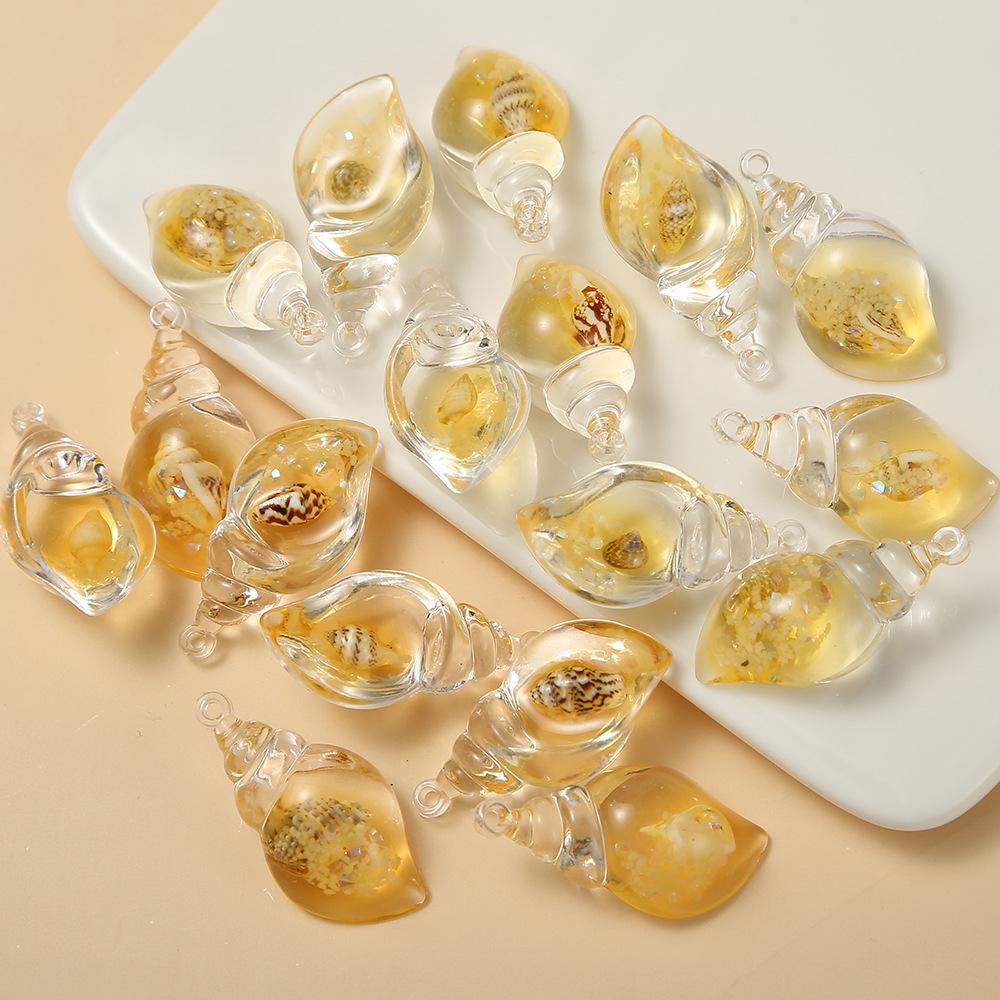 Barevné svítící mušle DIY náušnice a přívěsek Klíčenka Příslušenství