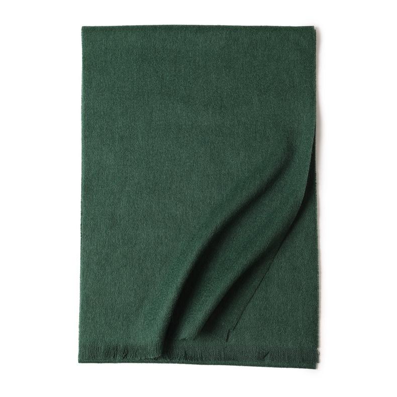 

Осень и зима новый шерстяной однотонный шарф с короткой бородой, теплый, мягкий, удобный для мужчин и женщин, красный 195CM темно-зеленого