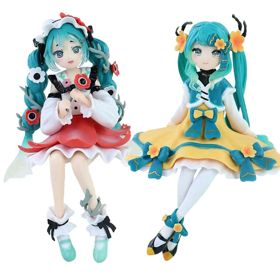 Hatsune Miku Anime Figure Toys Flower Fairy Collection MIKU Kawaii Cartoon PVC Action Figurine Model Dolls Birthdays Gifts Kids