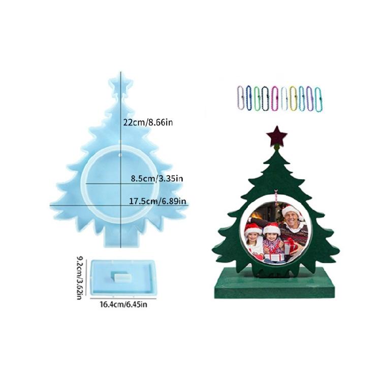 Christmas Tree Resin Silicone Mold for DIY Crafts Photo Frames Epoxy Molds