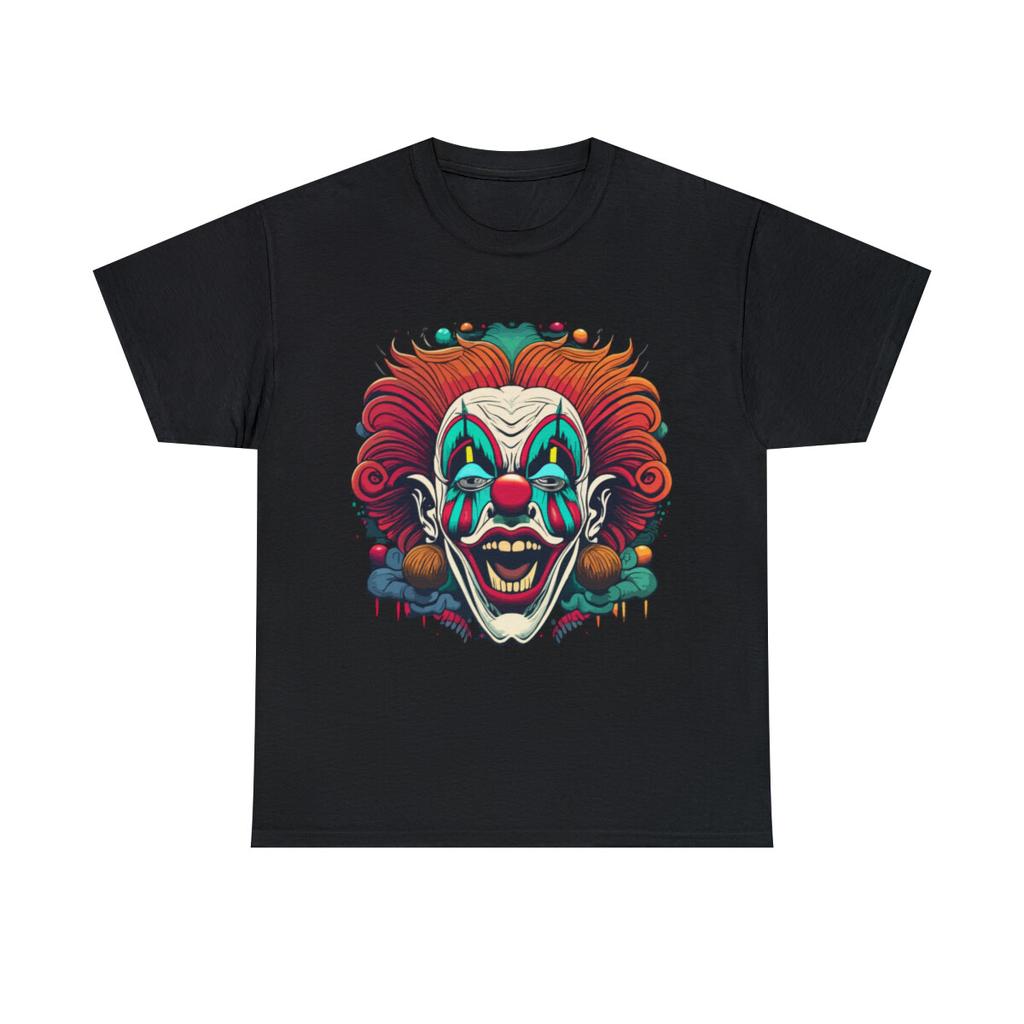 Creepy Clown Art Graphic Tee Shirt, S-5XL