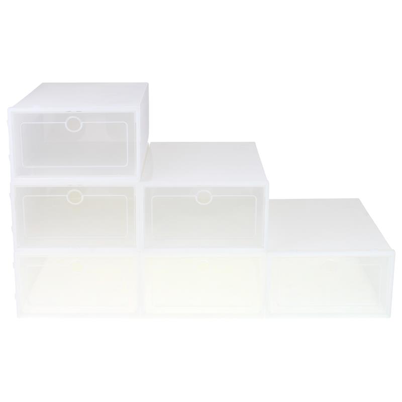 Plastic Drawer Shoe Cabinet Organizer Container Box 6 Pieces
